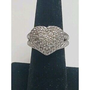 925 Judith Ripka Size 6 Heart CZ Ring Estate Vintage